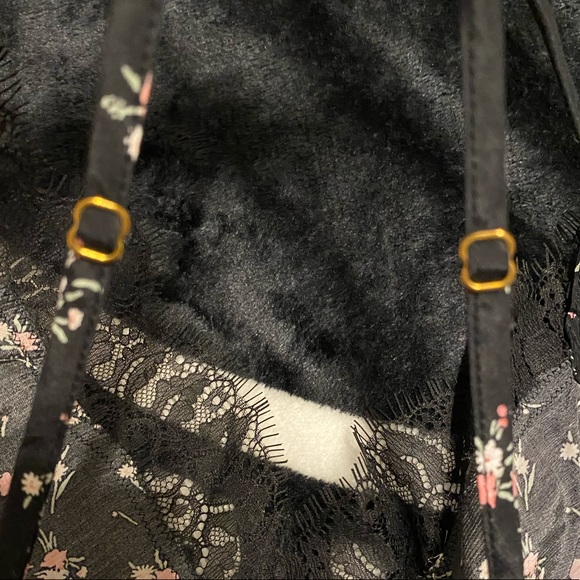 VS Satin Lace Cami, Size small, Black & Floral Print - Picture 4 of 5